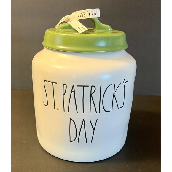 Rae Dunn Other - Rae Dunn ST PATRICKS DAY Canister LL By Magenta 2021 St Patrick Green Cover EUC